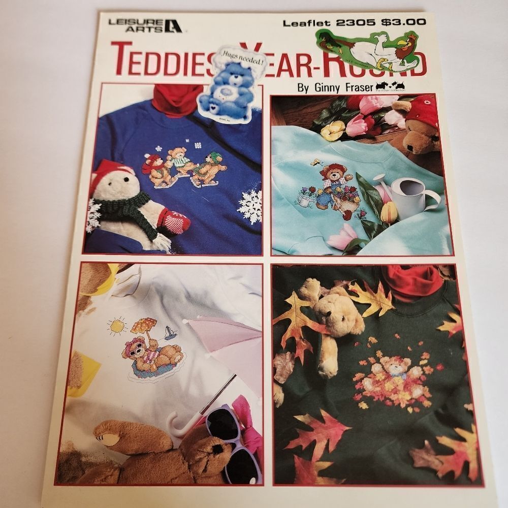 Leisure Arts Teddies Year Round Crossstitch Leaflet
